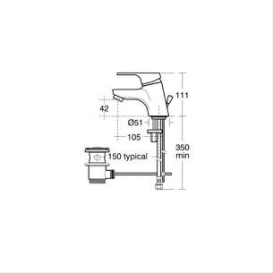 Ideal Standard Brassware -  Ideal Standard Alto B8529 Sl Basin Mixer Inc Puw Cp B8529aa