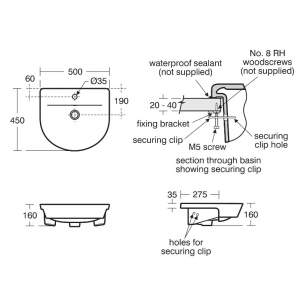 Ideal Standard Concept Air Sanitaryware -  Ideal Standard Concept Air S/ctp Basin 50x45 Wh Arc E138901