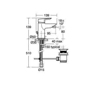 Ideal Standard Tesi Brassware -  Ideal Standard Tesi A6589aa Bidet Mixer Pop-up Waste