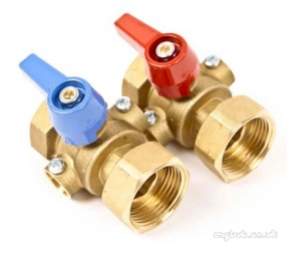 Underfloor Heating Manifolds and Ancillaries -  Polypipe 1 Inch Isolation Valves Pair
