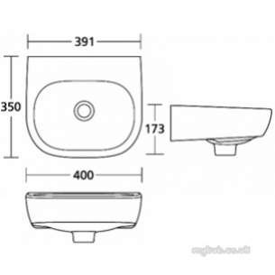Ideal Standard Jasper Morrison -  Ideal Standard Jasper Morrison One Tap Hole H/r Basin 400 X 350mm White E618001