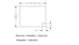 Just Trays Ultracast Merlin Trays -  Just Trays 40 Fusion Tray And Waste 1000 X 800mm White