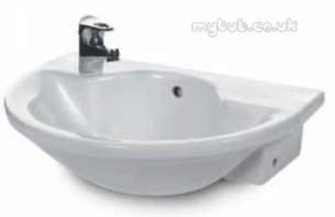 Eastbrook Sanitary Ware -  27.0361 Kompact Sr Basin One Tap Hole White
