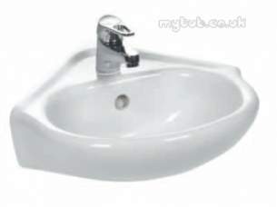 Eastbrook Sanitary Ware -  279371 Kompact Cornr Cloakroom Basin Two Tap Holes Wh