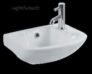Eastbrook Sanitary Ware -  27.0381 Kompact Cloakroom Basin One Tap Hole Right Hand Wh