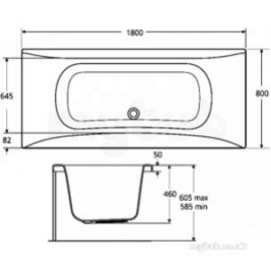 Ideal Standard Acrylic Baths -  Ideal Standard Lexington E4908 1800 X 800 If Plus No Tap Holes Bath Wh Leg Set Not Incl