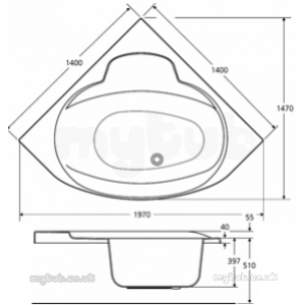 Ideal Standard Acrylic Baths -  Ideal Standard Lido E4913 1400 If Plus No Tap Holes Corner Bath Wh