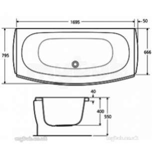 Ideal Standard Acrylic Baths -  Ideal Standard Lido Arc E4912 1700 X 800 If Plus No Tap Holes Bath Wh E491201