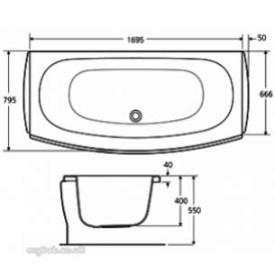 Ideal Standard Acrylic Baths -  Ideal Standard Lido Arc E4846 690 If Plus End Panel White