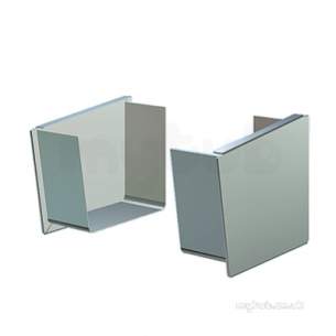 Lindab Rainwater -  Rect Left Handed Stopend 136mm Coated
