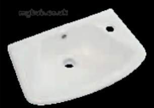 Eastbrook Sanitary Ware -  27.0201 Loire Semi.recessed Basin One Tap Hole Wh