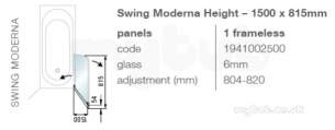 Showerlux Designa Showers -  Swing Moderna 815 Overbath Screen