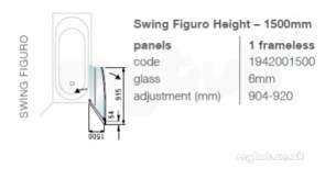 Showerlux Bath Screen -  Showerlux Swing Figuro Shower Screen Slv/clr