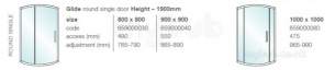Showerlux Glide Enclosures -  Showerlux 900 X 900 Glide Single Dr Quadrant Cp
