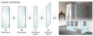 Showerlux Designa Showers -  Designa Nexus Wall Panel 1100mm A