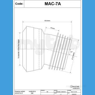 Mcalpine Macfit Wc Connectors -  4 Inch /110mm 14 Deg Angle Macfit Wc Conn