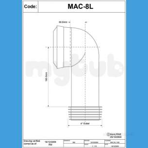 Mcalpine Macfit Wc Connectors -  4 Inch /110mm 90 Deg Long Bend Macfit Wc Conn