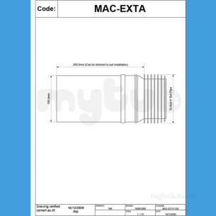 Mcalpine Macfit Wc Connectors -  4 Inch /110mm O/let Str Macfit Extension Pce