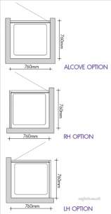 Manhattan Shower Enclosures -  Manhattan M3-760mm Hinged Door Sl/cl