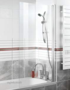 Manhattan Shower Enclosures -  Manhattan M3 Square Top Bathscreen Ch/cl