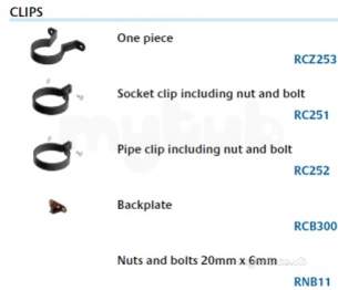 Marley Rc251-b Socket Pipe Clip Including Nuts And Bolts 68 Mm