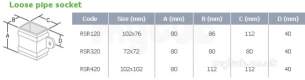 Marley Alutec -  102x76mm Square Lse Pipe Sckt Pln Rsr120