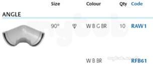 Marley Non Contract Rw Soil and Waste -  Marley 150mm X 90 Degree Angle Raw1-g