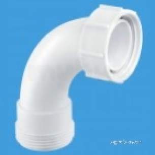 Mcalpine Waste traps overflow -  1.25 Inch 90 Degree Bend X Bsp Coupling Nut S1