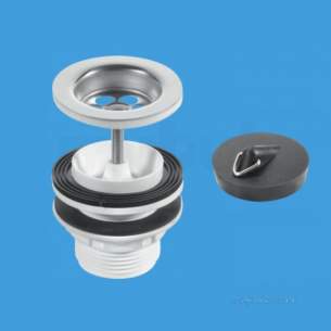 Mcalpine Waste traps overflow -  1.25 Inch X60mm Flange Basin Waste And Plug Bsw11p