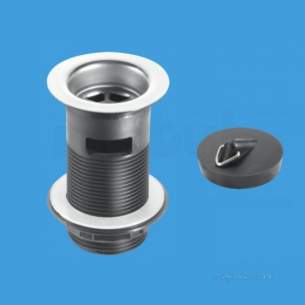 Mcalpine Waste traps overflow -  1.25 X 60mm S/s Basin Waste Plug/chain