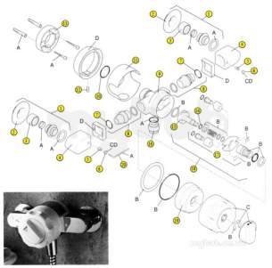 Mira Commercial and Domestic Spares -  Mira 079.42 Build In Shroud Light Golden