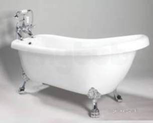 Jacuzzi Acrylic Baths and Panels -  Jacuzzi Pro Wbspro Scf200 White Lilburn Floor Standing 1550mm Slipper Bath