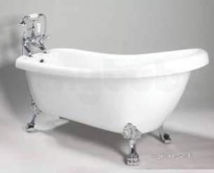 Jacuzzi Acrylic Baths and Panels -  Jacuzzi Pro Wbspro Scf201 White Lilburn Floor Standing 1750mm Slipper Bath