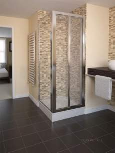 Aqualux Aqua Ranges -  Fen1111aqu Polished Silver Aqua 4 Clear Glass Bi-fold Shower Door 1850x760mm