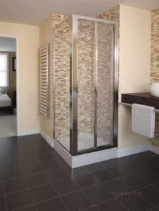 Aqualux Aqua Ranges -  Fen1115aqu White Aqua 4 Clear Glass Bi-fold Shower Door 1850x800mm