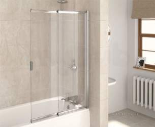 Aqualux Aqua Ranges -  Fbs0326aqu White Aqua 4 Clear Glass 2-panel Slider Bath Screen 1275x820mm
