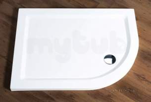 Aqualux Shower Trays -  Ftr0173aqu White Aqua 55 Off-set Left Handed Quadrant Shower Tray 55x900mm