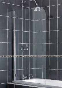 Aqualux Shower Enclosures and Bath Screens -  Fs6150aqu White Aqua 5 Radius Clear Glass Hinge Pack 1380mm