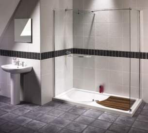 Aqualux Aquanos Aquaspace and Pura Ranges -  Ftr0041aqu Na Aquaspace Walk-in Shower Tray And Footboard 55x800mm
