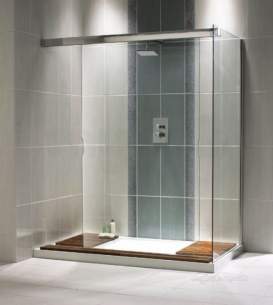 Aqualux Aquanos Aquaspace and Pura Ranges -  Ftr0090aqu Na Aquaspace Walk-through Shower Tray And Footboards 65x1000mm