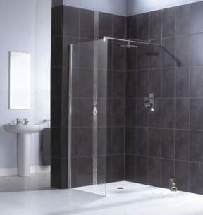 Aqualux Shine Products -  Fen1014aqu Polished Silver Shine Clear Glass Bath Screen 1900x1200mm