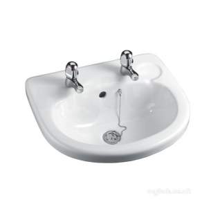 Armitage Sandringham Select -  Armitage Shanks S250701 White Sandringham 50 Cm Countertop Wash Basin 1 Taphole Overflow