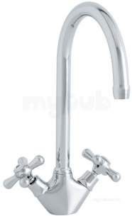 Astracast Brassware -  Astracast Tp0032 Chrome Bentley Double Handle Monobloc Kitchen Mixer Tap