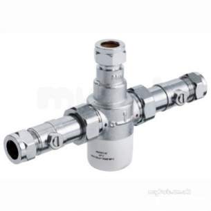 Gummers Commercial Showers -  Chrome Gummers 15mm Thermostatic Mixing Valve With Isolation