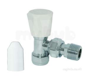 Pegler Bulldog TrvS and Manual Valves -  Bulldog 643112 Chrome/white Wheelhead Lockshield Manual Valve Pack 15mm