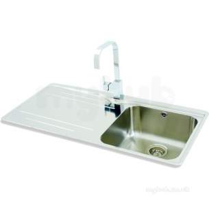 Carron Trade Sinks -  Aria Kitchen Sink With Deep Square Single Bowl And Left Hand Drainer
