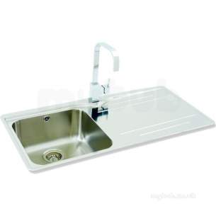 Carron Trade Sinks -  Aria Kitchen Sink With Deep Square Single Bowl And Right Hand Drainer