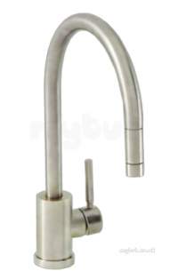 Carron Phoenix Taps And Mixers -  Brushed Nickel Aros Brushed Nickel Single Handle Kitchen Tap With Pull Out Spray