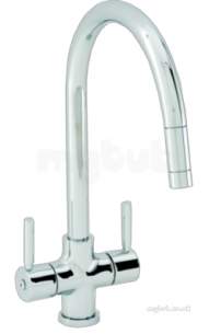Carron Phoenix Taps And Mixers -  Carron Phoenix 2t0977 Averon Brushed Nickel Kitchen Tap With Pullout Spray