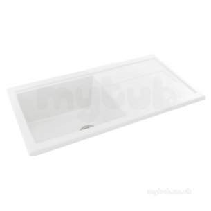 Carron Retail Sinks -  White Bali Ceramic Kitchen Sink With Left Hand Bowl And Drainer